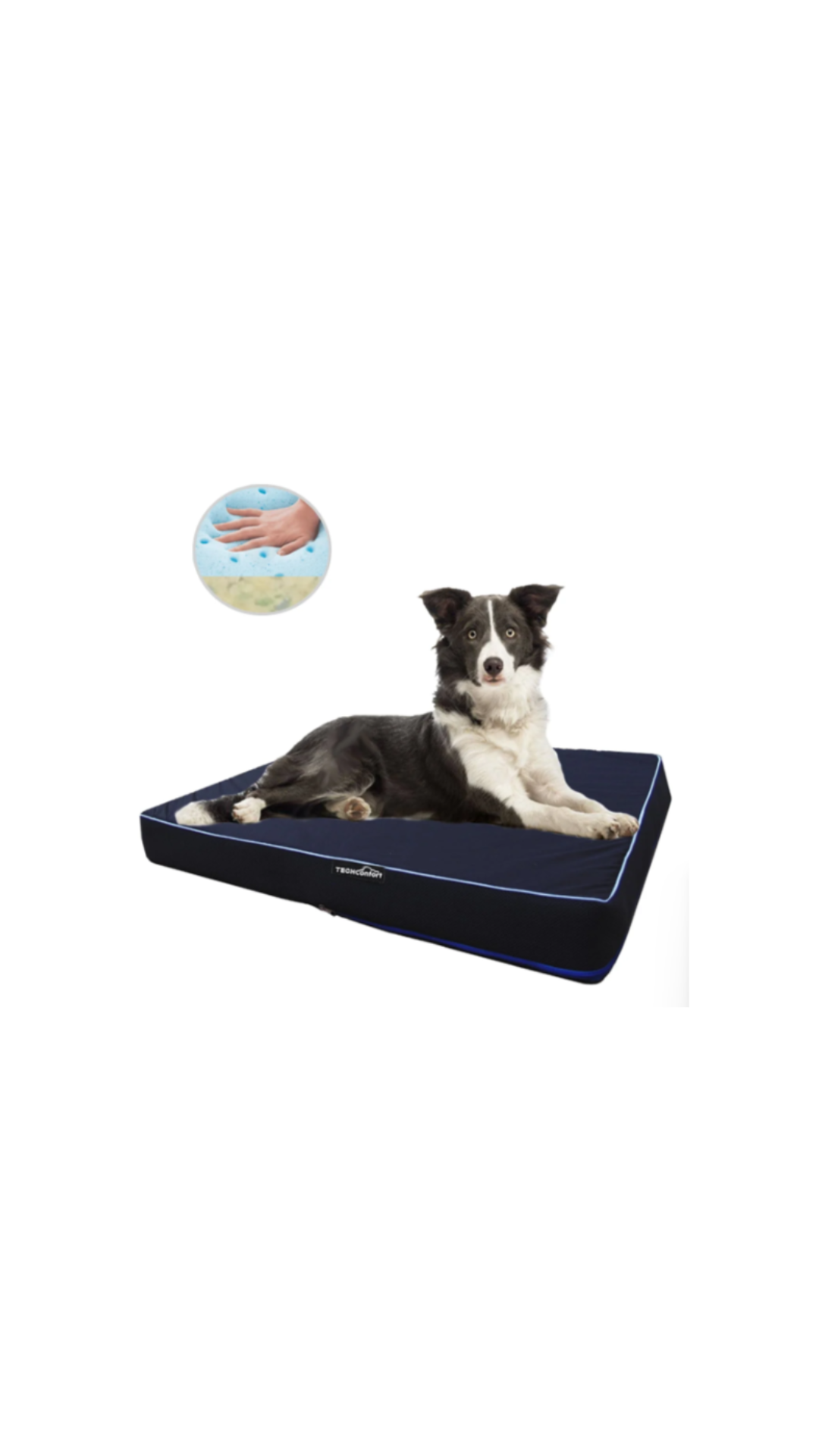 Cama mascotas Perro en Memory Foam infusión Gel y Aireación - Grande