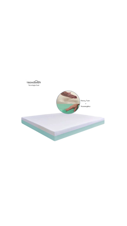 Colchoneta Memory Foam y Viscoenergética Topper Dual 160x190