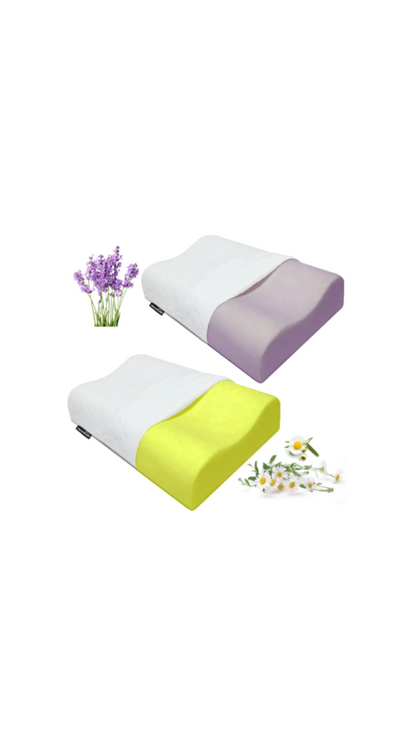 Almohadas Cervical Memory Foam - 2 unidades Aroma Lavanda y Manzanilla