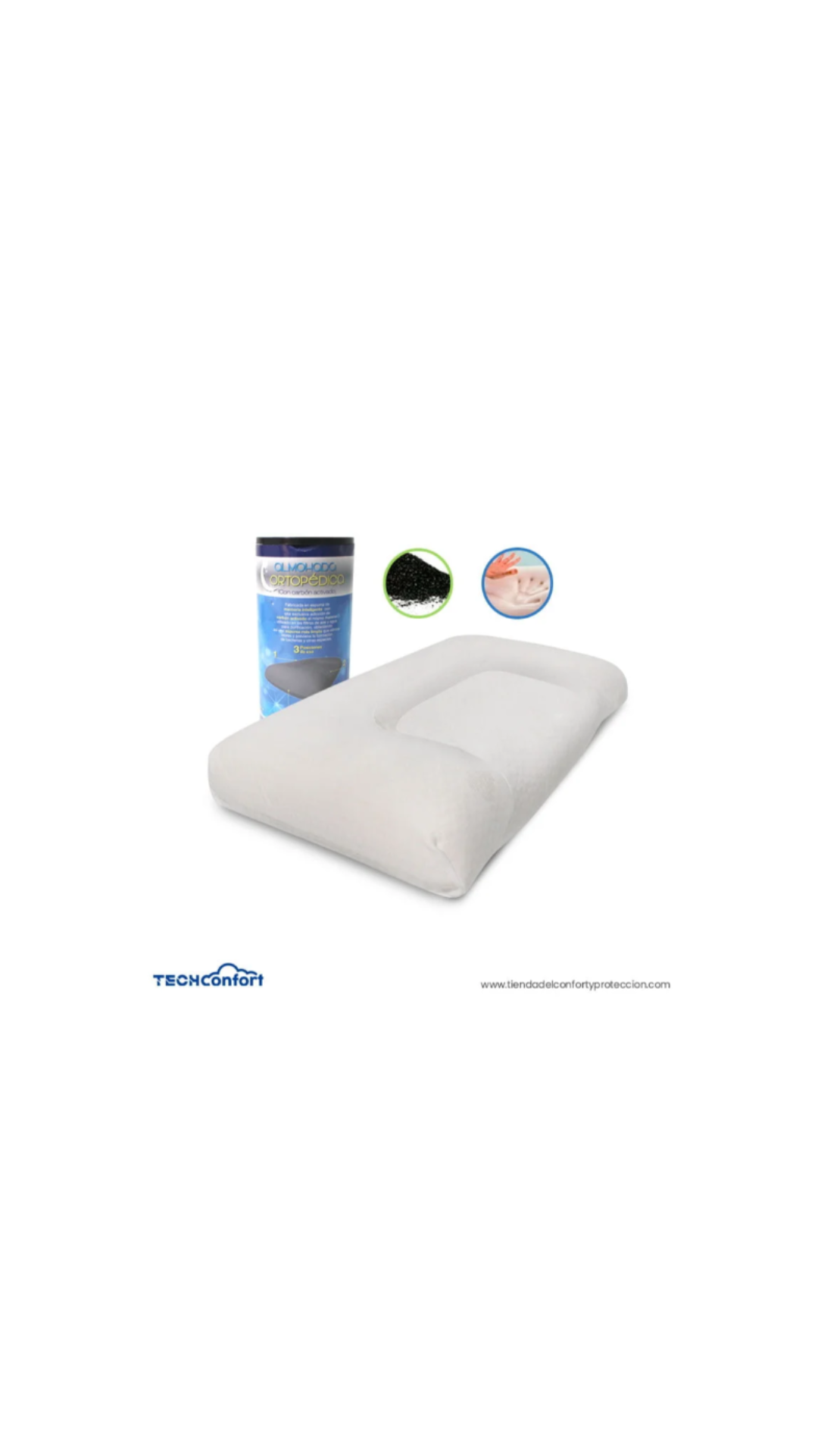 Almohada en viscoelástica Memory Foam Carbón activado