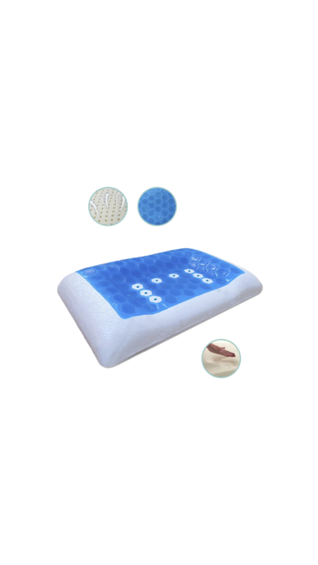 Almohada en Gel y viscoelástica Memory Foam, con canales de aireación.