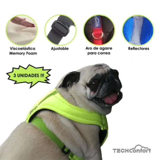 Pechera Chaleco Arnés Mascotas en viscoelástica memory foam