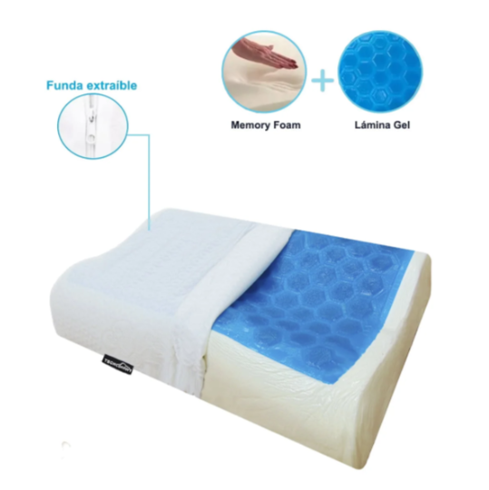 Almohada Cervical en Gel y Memory Foam Set x 2 unidades