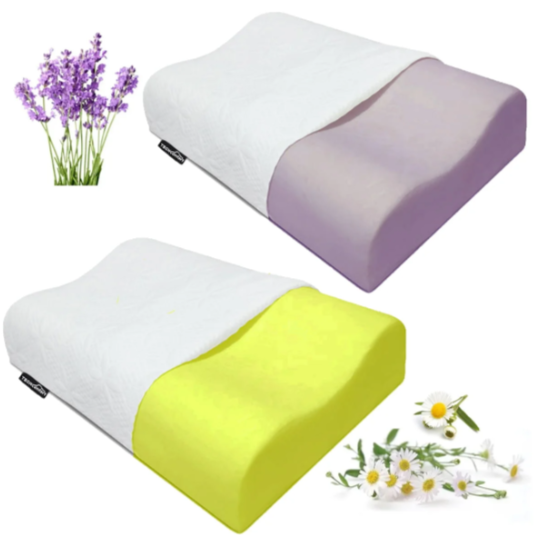 Almohadas Cervical Memory Foam - 2 unidades Aroma Lavanda y Manzanilla