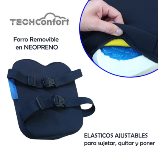 Cojín Para Motos Gel y Memory Foam - Viaje Largo tamaño Copiloto