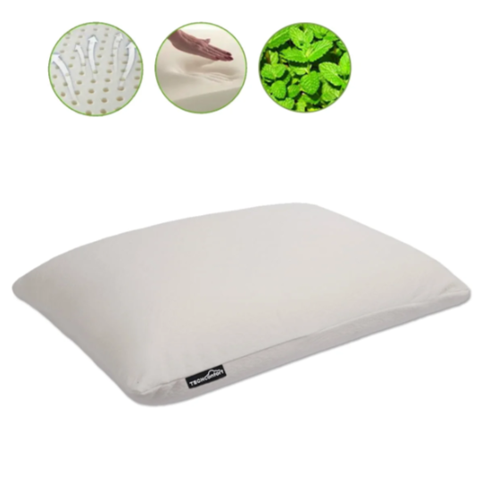 Almohada viscoelástica memory foam recubierta en Gel y aroma Menta – Tamaño Grande