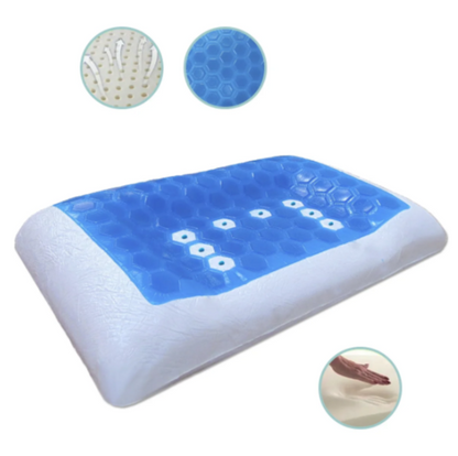 Almohada en Gel y viscoelástica Memory Foam, con canales de aireación.