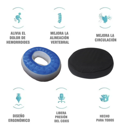 Cojin Coxis En Gel forma Dona Memory Foam - Antiescaras