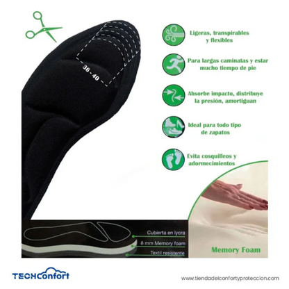 Plantillas en viscoelástica Memory Foam - Tallas (36 - 40) (40-45)