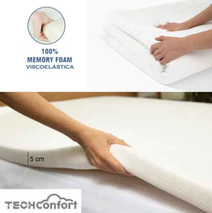 Sobrecolchón Topper en Viscoelástica Memory Foam – Doble 140×190