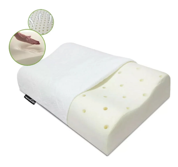 Almohada viscoelástica Memory Foam forma Cervical con canales de aireación