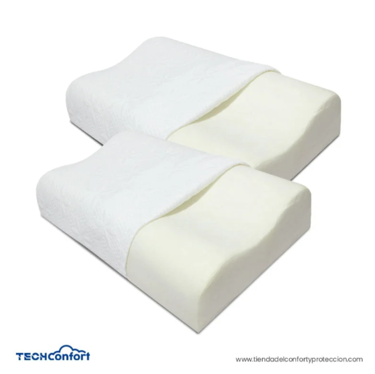 Almohada Cervical viscoelástica Memory Foam – Tamaño Grande X 2 Unidades