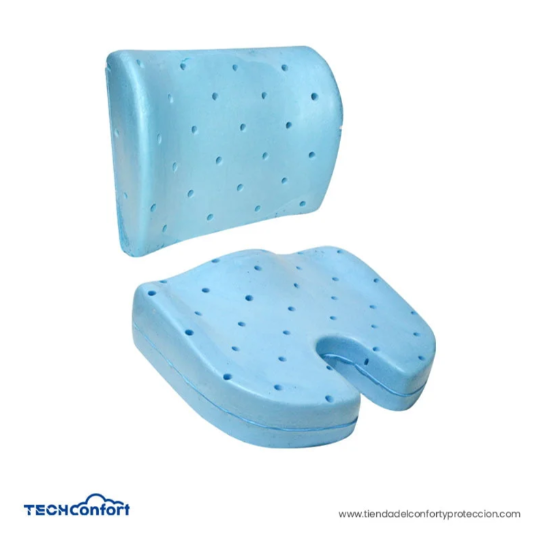 Cojin Coxis y Soporte Lumbar viscoelástica MemoryGEL con canales aireación