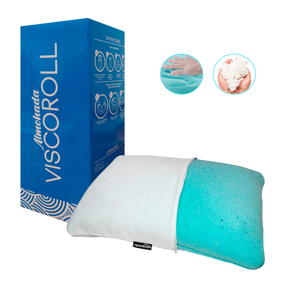 Almohadas Memory Foam Particulado X 2 Unidades con microperlas Gel