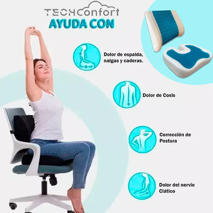 Cojín coxis y soporte lumbar en GEL y memory foam - Combo